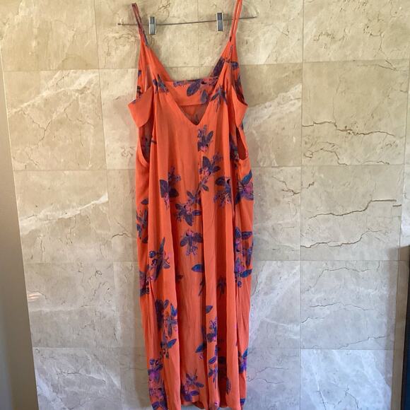Free People Orange Crop Wide Leg Jumpsuit - S - Boho Maximalist Festival Vibes - Picture 5 of 13